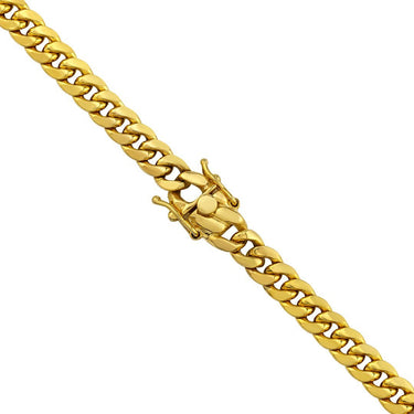 14k Yellow Gold Semi-Solid Cuban Link Chain 7 mm